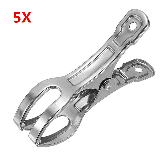 5Pcs 11cm Stainless Steel Clothes Clips Double Strong Large Size Coats Towels Pegs Pins