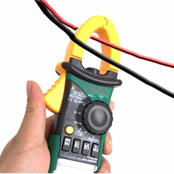 MASTECH MS2108A LCD Digital Clamp Meter Multimeter AC DC Current Volt Tester