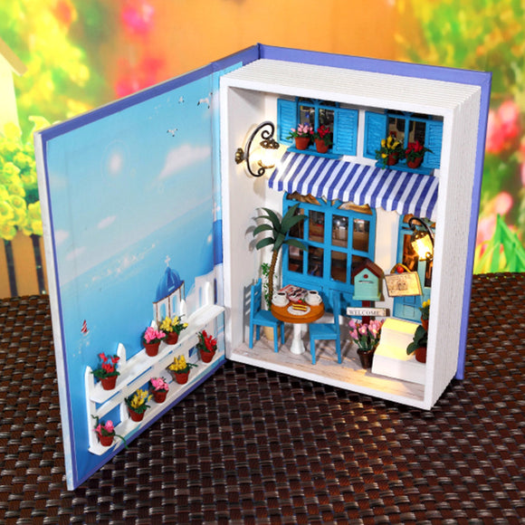 Hoomeda B003 Summer Holiday DIY Dollhouse Kit Box Theatre Doll House Kids Gift Collection