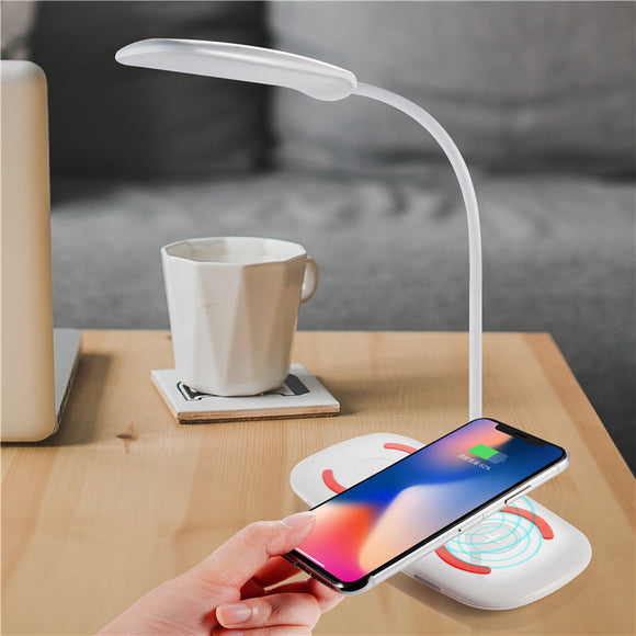 Bakeey Folding LED Desk Lamp 5V 3A Qi Wireless Charger Desktop USB Output Charger
