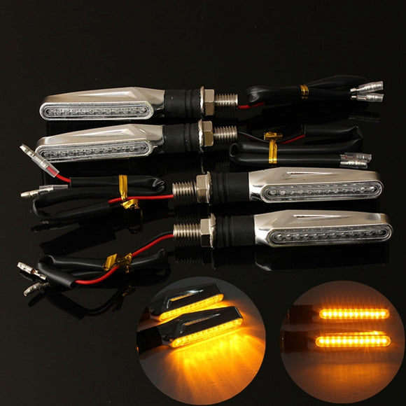 4pcs Motorcycle LED Turn Signal Indicator Amber Light