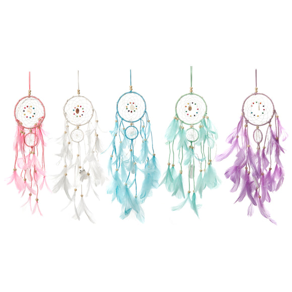 Warm White Battery Supply LED Night Light Dream Catcher Hanging Wind Chime Wall Decor Car Ornaments