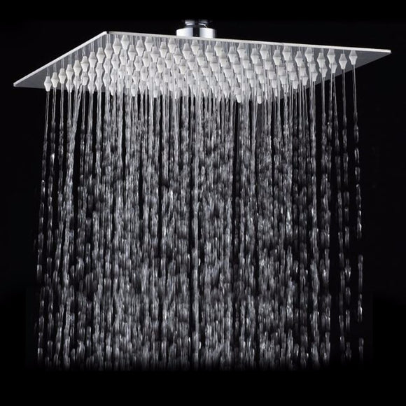 15x15cm 6 Inch Square Water-saving Pressurized Top Spray Shower Head 201 Stainless Steel