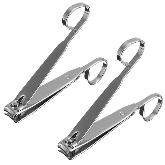 Y.F.M 2pcs Portable Carbon Steel Nail Clipper Cutter Cleaner Fingernail Toenail Manicure Pedicure Tools