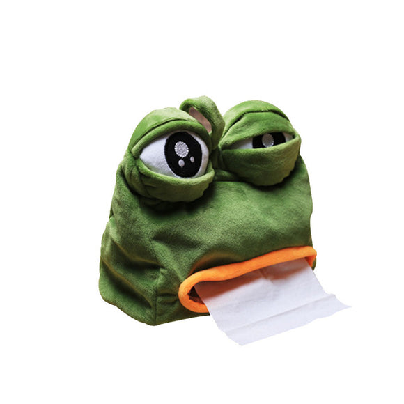 Creative Sad Frog Cloth Toy Soft Frog Tissue Box Funny Paper Holder Plush Toys Tissue Box Home Decor