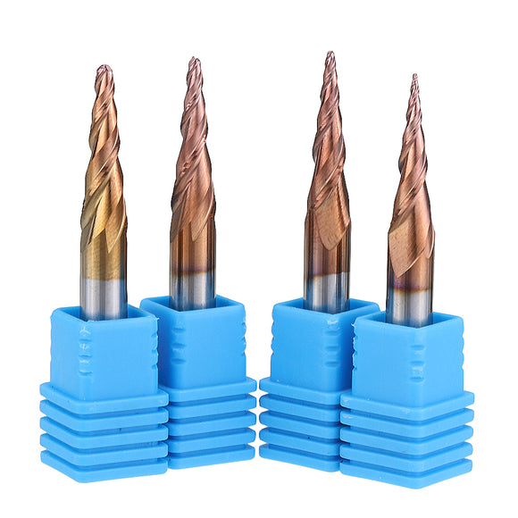 Drillpro R0.25/ R0.5/ R0.75/ R1.0 *15*D4*50 2 Flutes Taper Ball Nose End Mill HRC50 Milling Cutter