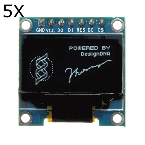 5Pcs 7 Pin 0.96 Inch IIC/SPI Serial 128x64 White OLED Display Module For Arduino