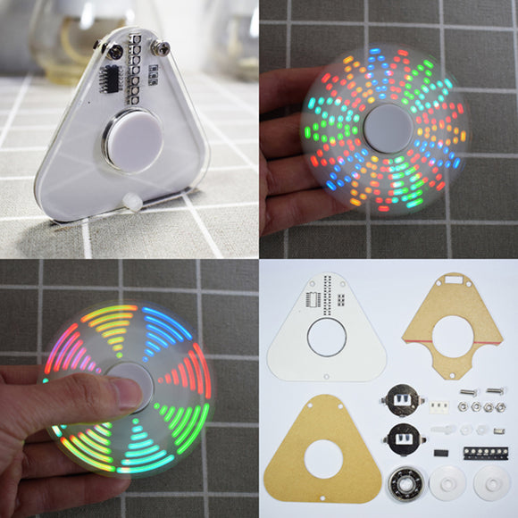 3pcs Geekcreit DIY Round Triangle LED POV Rotation Hand Spinner SMD Learning Kit