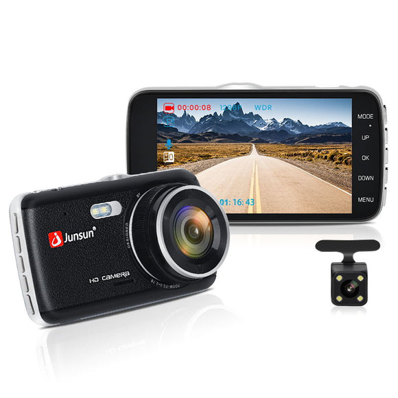 JUNSUN H7N 1296P Auto Recording Car DVR with Waterproof Rear Camera