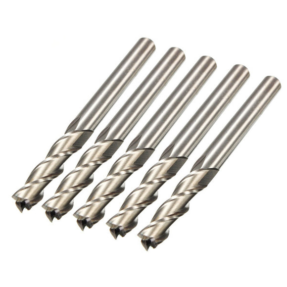 5pcs 6mm x 6mm 3 Flute HSS End Mill Cutter