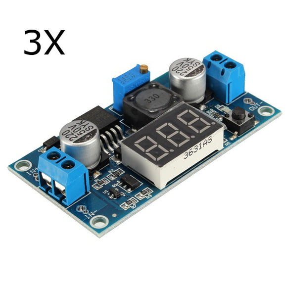 3Pcs LM2596 DC-DC Voltage Regulator Adjustable Step Down Power Supply Module With Display