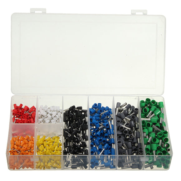 Excellway CT08 800Pcs Insulated Wire Cord Crimp Connector Terminal Pin with Box