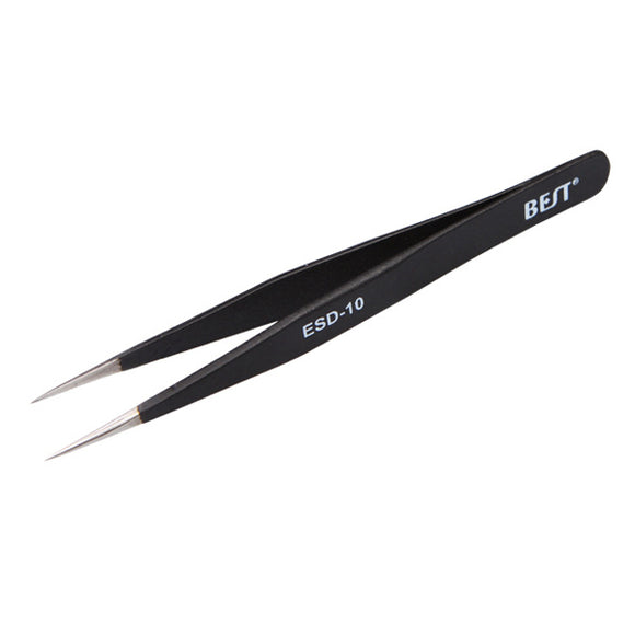 BEST BST-ESD-10 High-quality Stainless Steel Tweezers Advanced ESD Anti-static Tweezer