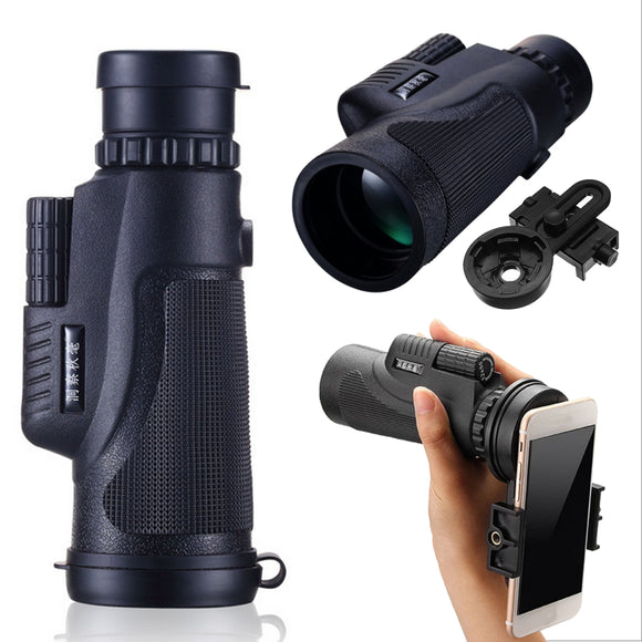 IPRee 12X50 Hiking Concert Monocular HD BAK4 Zoom Lens Telescope Smartphone Holder