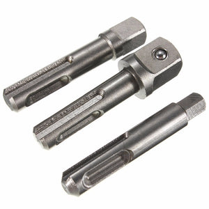 3pcs 1/4 3/8 1/2 Inch SDS Socket Driver Adapters Drive Power Drill Socket Extension Bar Bit