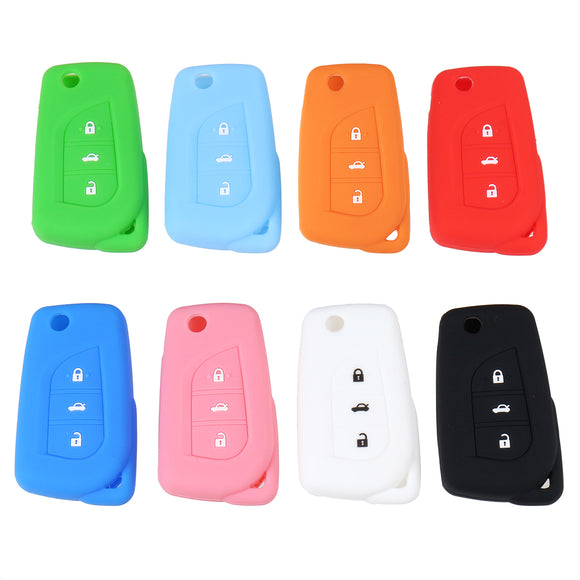 3 Buttons Silicone Remote Key Case Cover For Toyota RAV4 Reiz Highlander Crown
