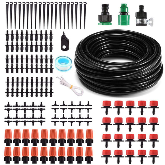 50ft /15m Automatic Drip Irrigation Plant Watering Kit Mist Cooling Irrigation System for Garden Greenhouse