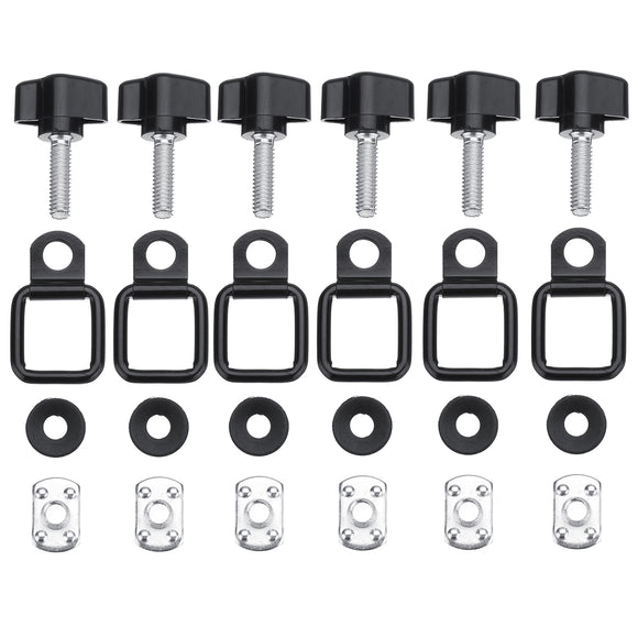 Hardtop Cover Quick Release Thumb Screw/ Nut/ Washer/ Tie-Down-D-rings Kit For Jeep