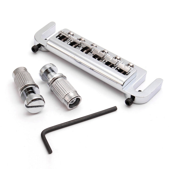 Chrome Badass Style Wrap Around Bridge Tailpiece For LP Electric Guitar