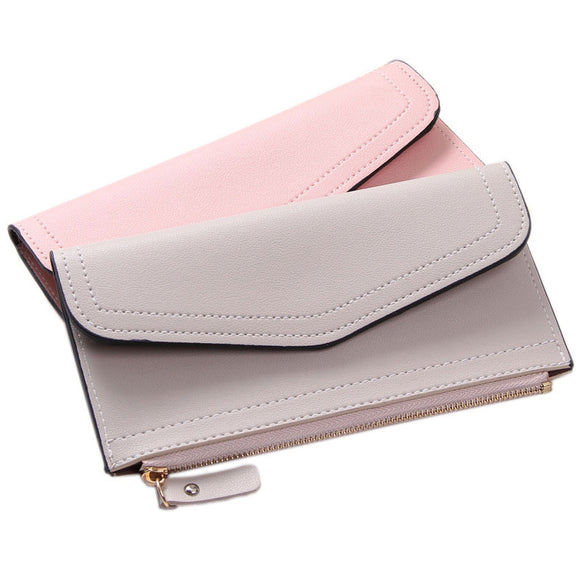 Women Vintage Card Phone Storage Bag PU Leather Zipper Wallet Purse Handbag