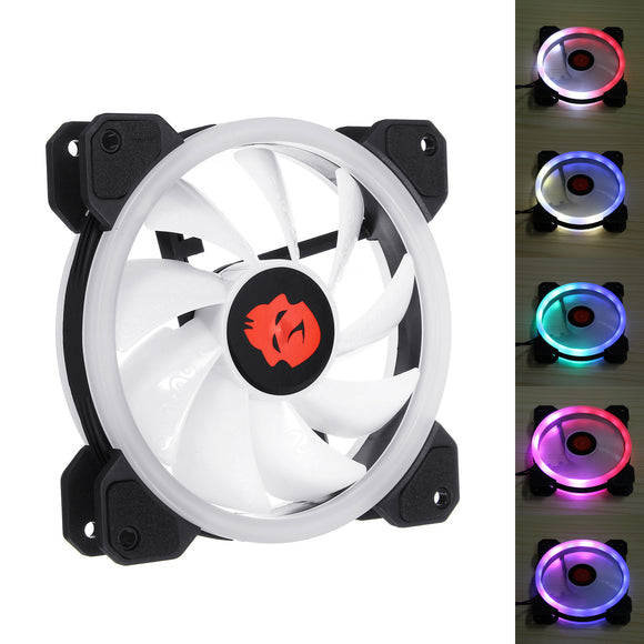 Coolman 1PCS 120mm Adjustable RGB LED Light Computer PC Case Cooling Fan