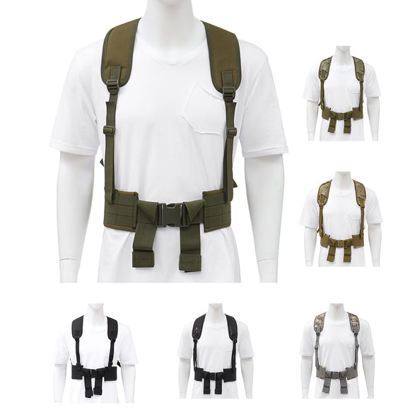 Oxford Cloth Tactical Strap Waist Belt Multifunctional MOLLE Load Girdle with Shoulder Strap