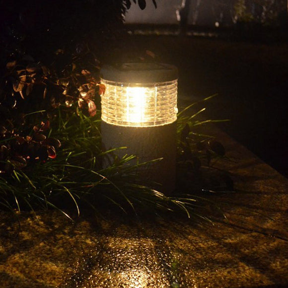 Garden Solar Stone Post White Warm White LED Light Outdoor Waterproof Decoration Lamp