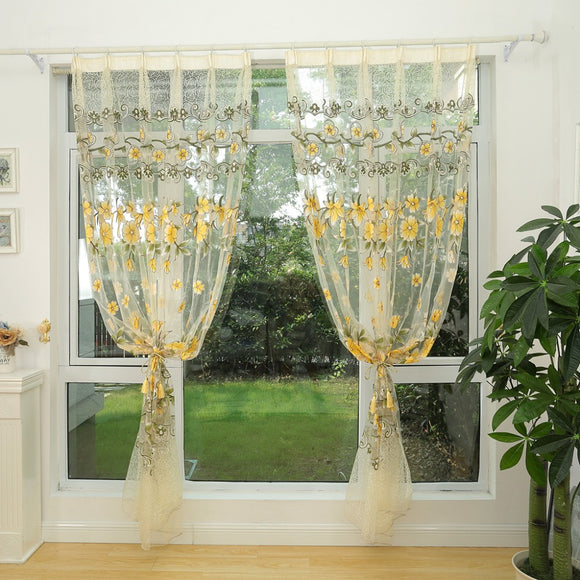 Honana WX-C10 Fashion Transparent Tulle Curtains Window Screen Decor Living Room Colorful