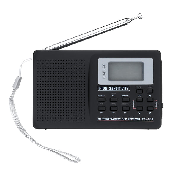 Portable Digital Full Band AM FM SW MW LW Radio Receiver Alarm Clock