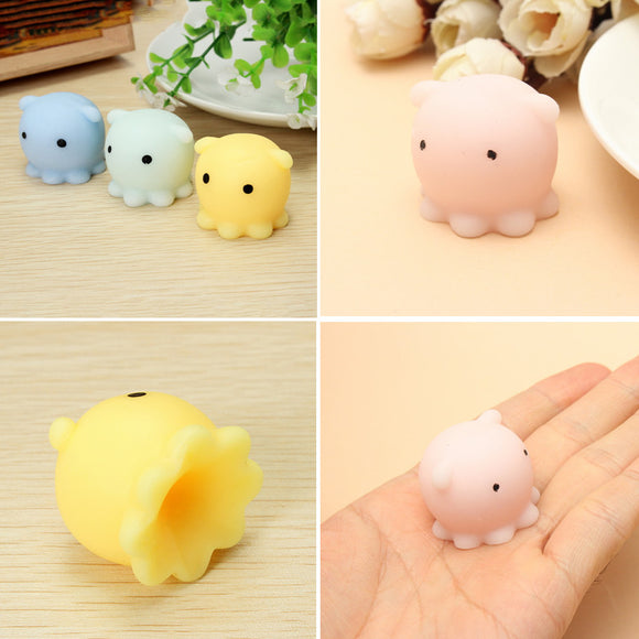 4PCS Octopus Squishy Squeeze Toy Cute Healing Toy Kawaii Collection Stress Reliever Gift Decor