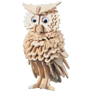 3D Wooden Owl Puzzle Jigsaw Children Kids Toy Pre Cut Wooden Shapes Model