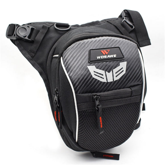 WOSAWE Motorcycle Bag Shoulder Leg Pocket Travel Expansion Racing MB03 Black