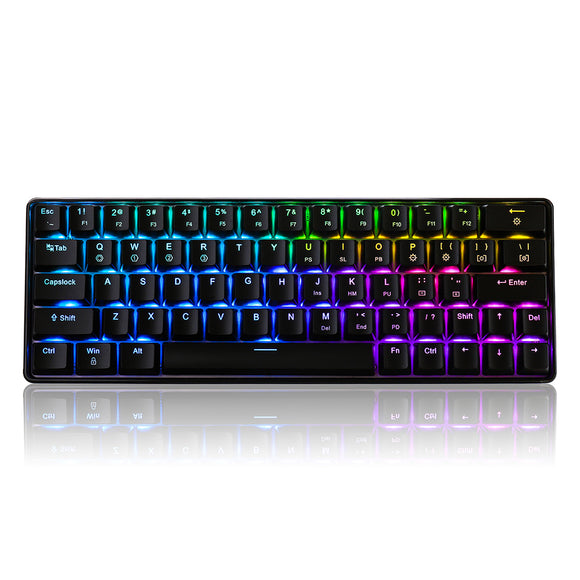 Geek GK64 64 Key Gateron Switch Hot Swappable CIY Switch RGB Backlit Mechanical Gaming Keyboard