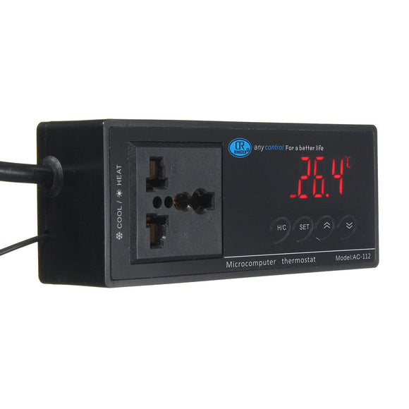 Cool/Heat Mode Temperature Controller Aquarium Switch Socket LCD Display UK Plug