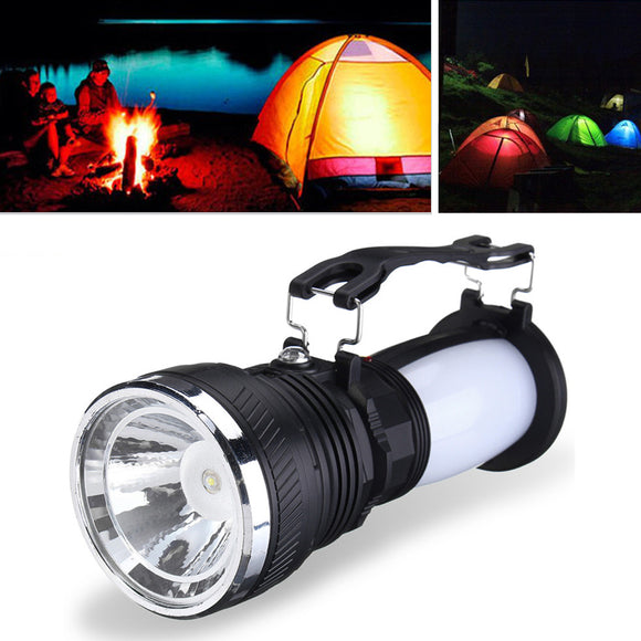ZANLURE Solar LED Flashlight USB Charge Lamp Outdoor Camping Fishing Emergency Lantern Light