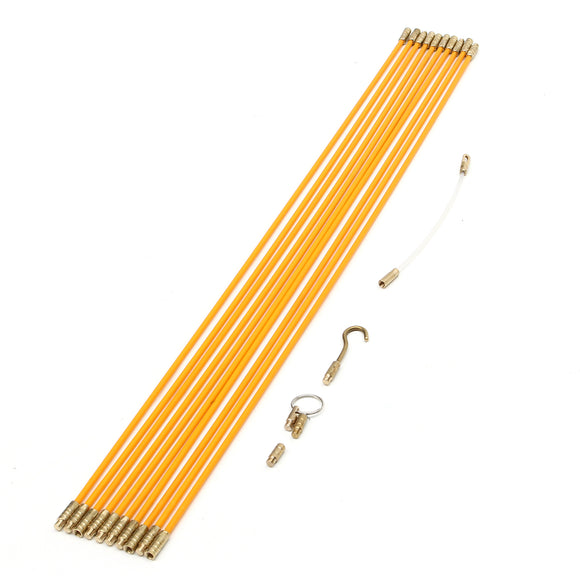 10Pcs 58cm Fiberglass Running Installation Electrical Pull Rods Wire Fish Tape Cable Access Kit