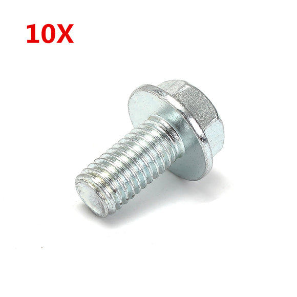 10Pcs M8 Metric Carbon Steel Hex Hexagon Flange Head Bolts Screws 16mm 60mm