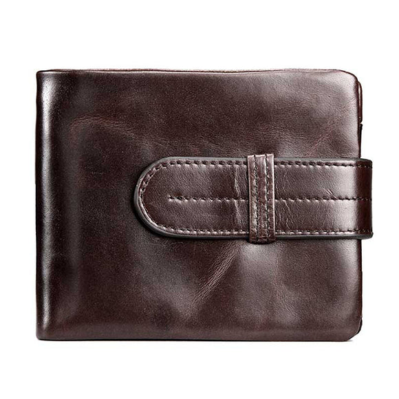 Men Genuine Leather Short Wallet Business Horizontal Wallets