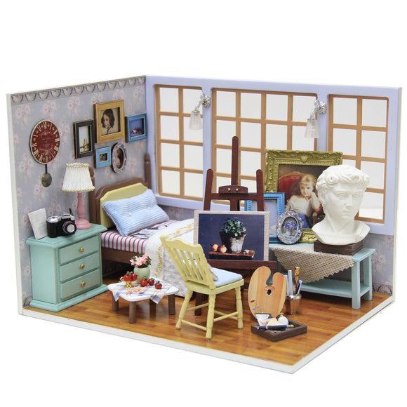 Cuteroom Diy Doll House Miniature Wooden Handmade Model Building Kits Birthday Gift Beautiful time