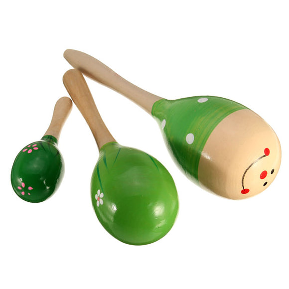 Mini Wooden Ball Children Boby Toys Percussion Musical Instruments Sand Hammer
