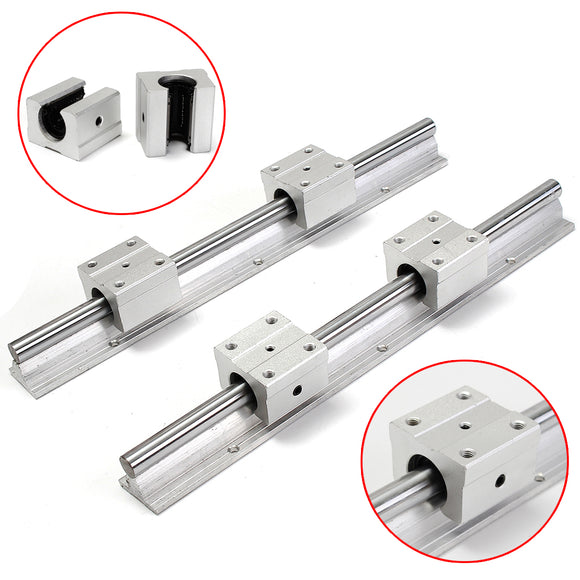 2pcs SBR12-300mm Supported Rails With 4pcs SBR12UU Pillow Bearing Blocks