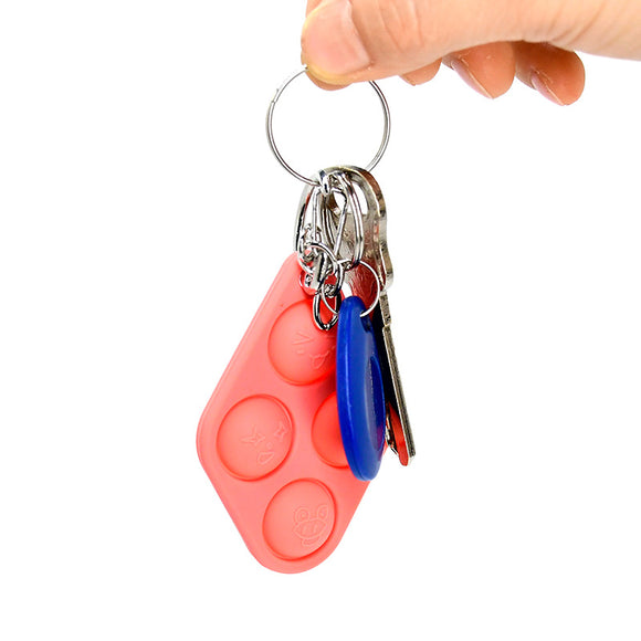 Mini Sensory Fidget Relaxation Stress Relief Anti-Anxiety Autism Hand EDC Gadget for Kids Teen Adult Push Pop Bubble Keychain