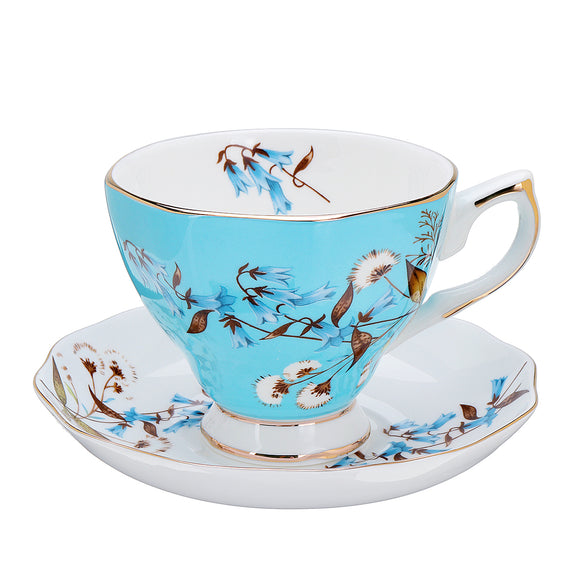 Porcelain Fashion British Bone China Cafe Cup Set Saucer Ceramic Flower Tea Set