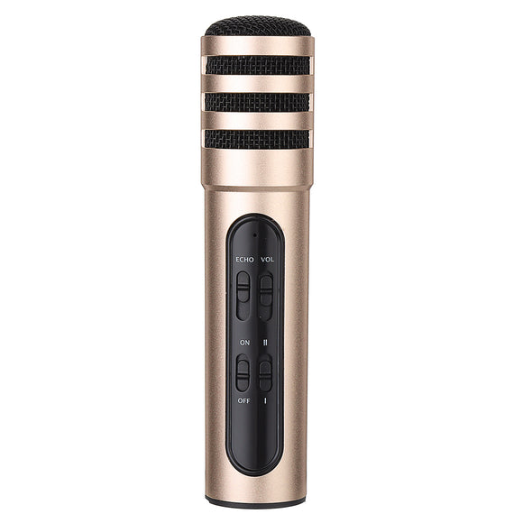 Dual Mobile Phone Computer Anchor Live Microphone Portable Mini Recording Capacitor Built-In Sound Card Karaoke Mic