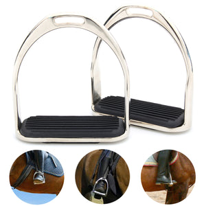 120MM 1 Pair Electroplated Iron+Rubber pad Western Equestrian Horse Stirrups Riding Safety Stirrup