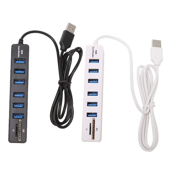 Bakeey USB 2.0 HUB 2 In 1 Card Reader SD TF Extender HUB Card Reader Adapter