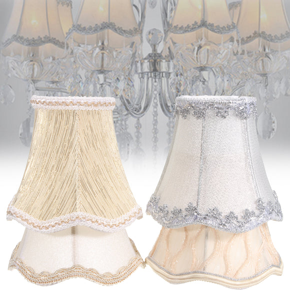 Vintage Small Lace Lamp Shades Textured Fabric Covers for Ceiling Chandelier Light