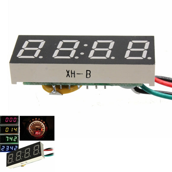 DC 7-30V Digital LED Clock For Car Truck Motorcycle Motor 24 Hour Time