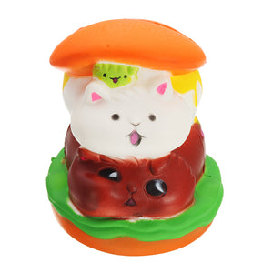 Squishy Cat Hamburger 10*8cm Slow Rising Toy With Packing Bag Gift Collection
