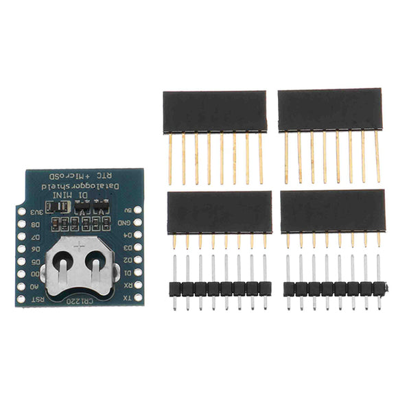 Wemos DataLog Shield For WeMos D1 Mini RTC DS1307 Micro SD with Pin Headers